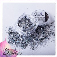 Serebro, Дизайн для ногтей "Осколки", цвет серебро